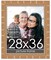 28x36 Gold Modern Bamboo Picture Frame - UV Acrylic, Foam Board Backing, Hanging Hardware